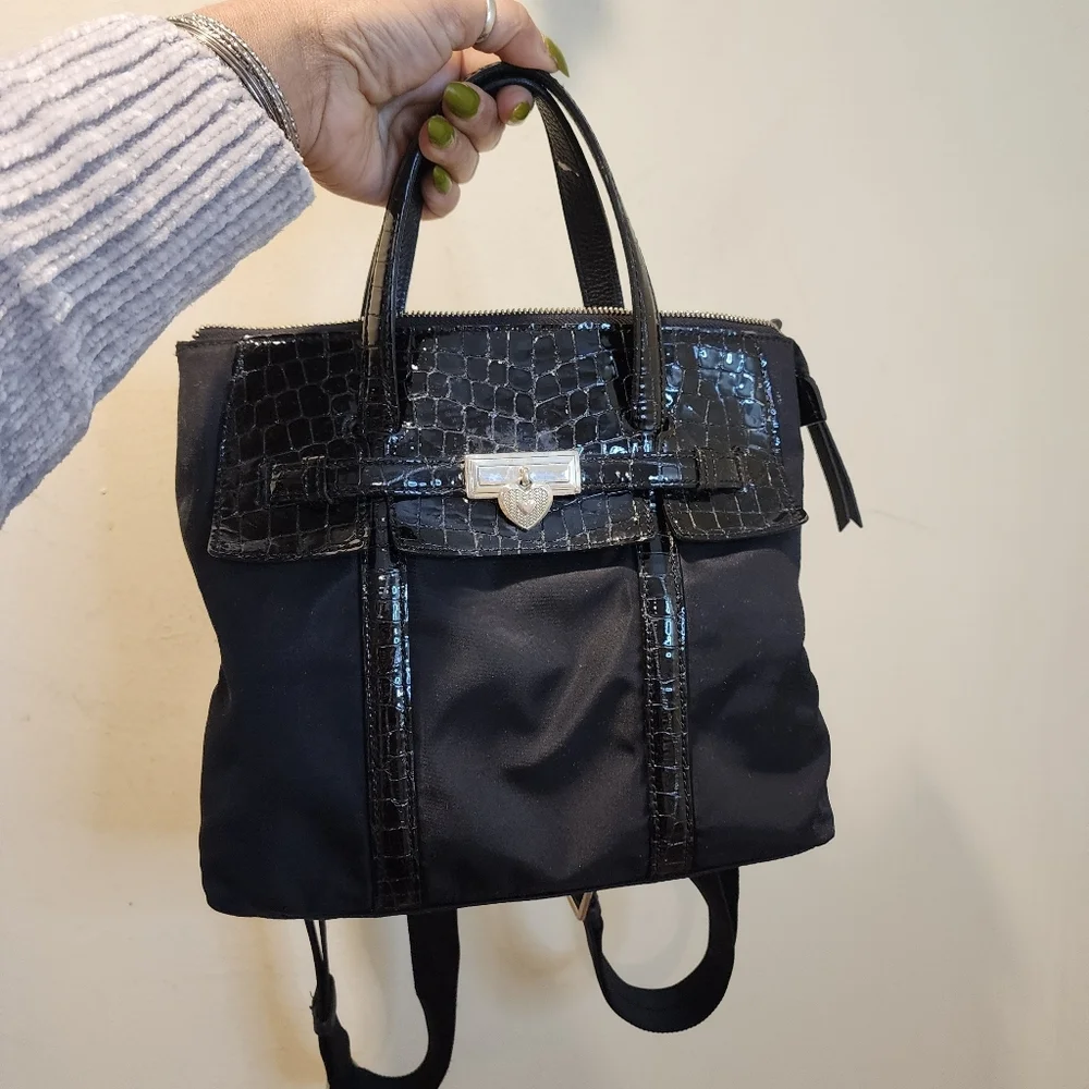 Brighton Bentley Convertible Backpack in black.